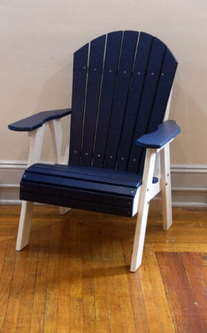 EZ Out Chair in blue and white.