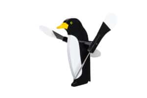 A wind spinner that looks like a penguin.