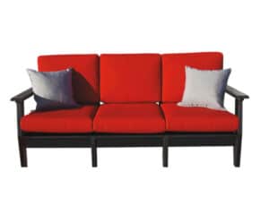 Dunes Deep Seat Sofa with red cushions.