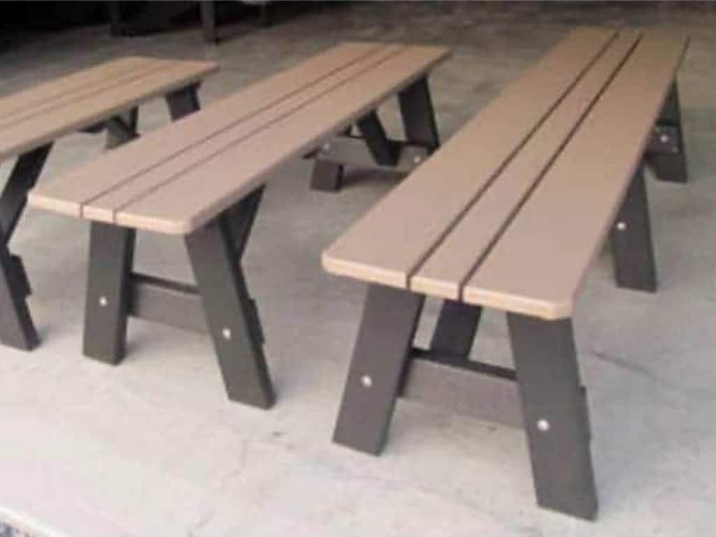 A Lane Poly benches in two colors.
